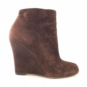 Sam Edelman Wilma brown suede wedge booties 6.5